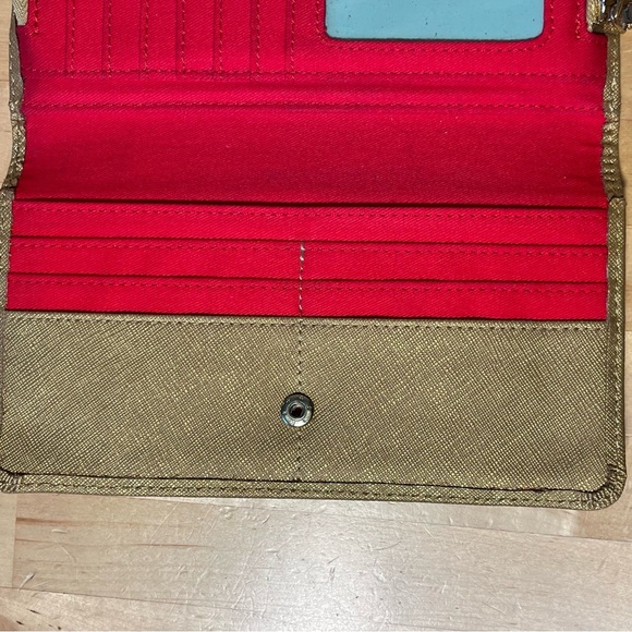 HOBO Gold Tone Leather Zipper Around Wallet - Picture 5 of 9